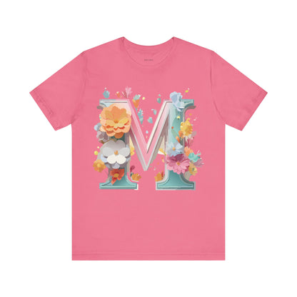 Natural Cotton Tee Shirt - Letters Collection - M Printify