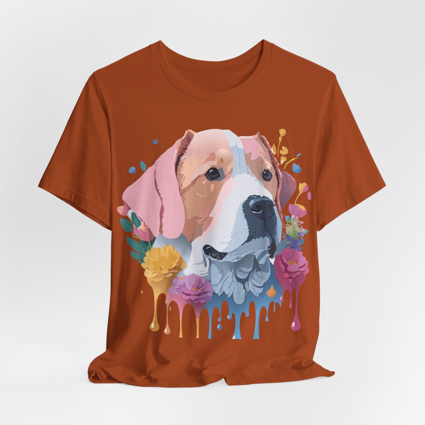 T-Shirt aus natürlicher Baumwolle mit Hund