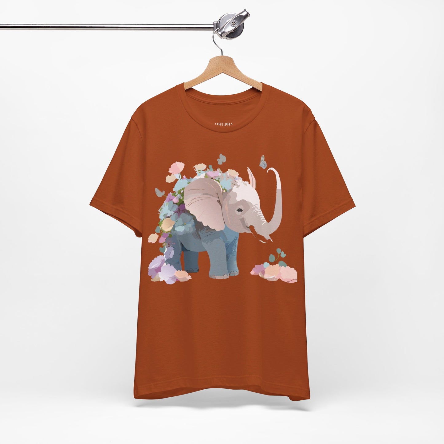 T-Shirt aus natürlicher Baumwolle mit Elefant