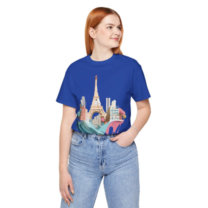 Natural Cotton Tee Shirt - Beautiful Places Collection - Paris Printify