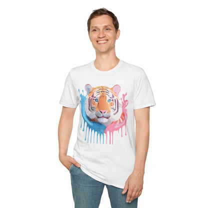 Tiger Shirt Unisex Animal Print Tee Gildan Softstyle 64000 Cotton