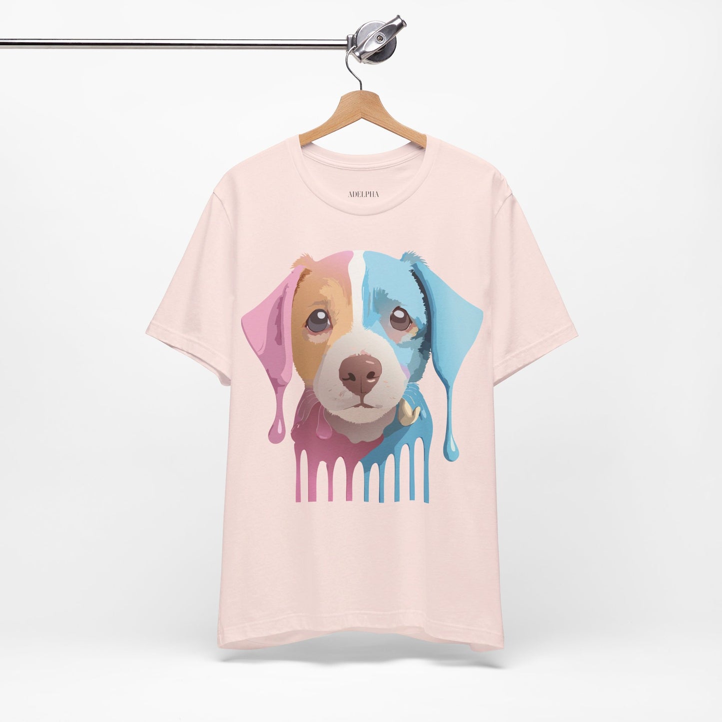 Natural Cotton Tee Shirt with Dog