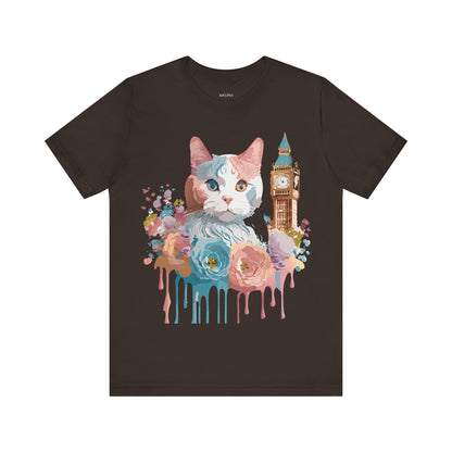 Natural Cotton Tee Shirt with Cat Printify