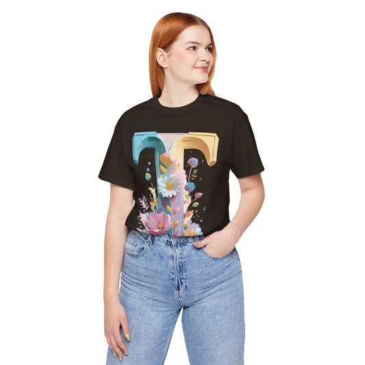 Natural Cotton Tee Shirt - Letters Collection - T Printify