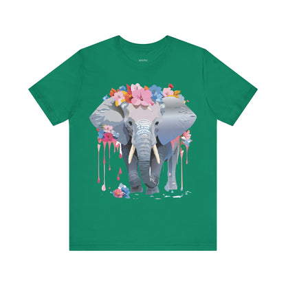 Natural Cotton Tee Shirt with Elephant Printify