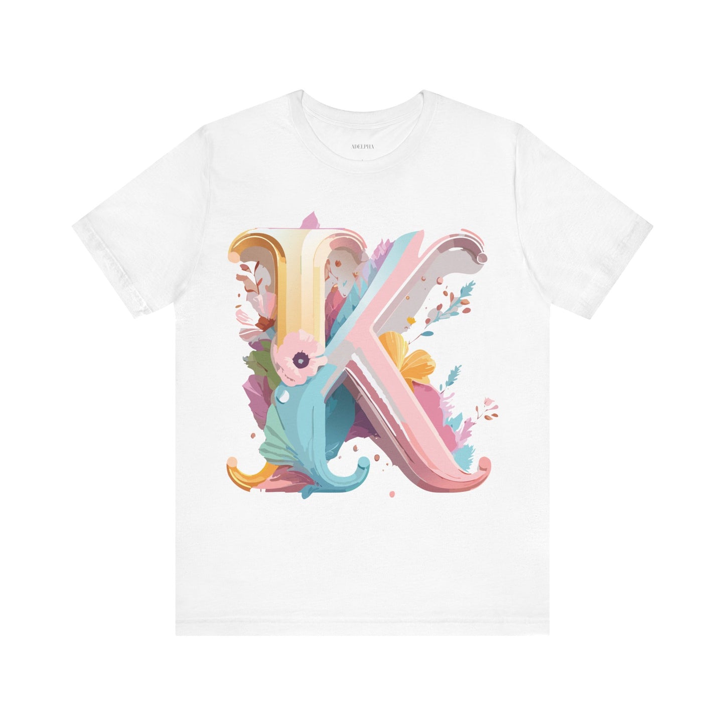 Natural Cotton Tee Shirt - Letters Collection - K