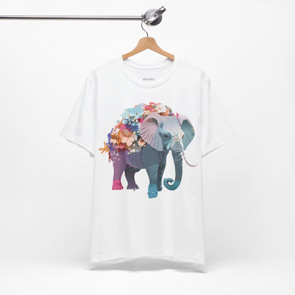 Natural Cotton Tee Shirt with Elephant Printify