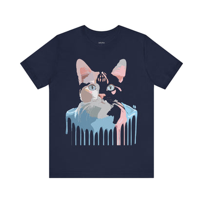 Natural Cotton Tee Shirt with Cat Printify