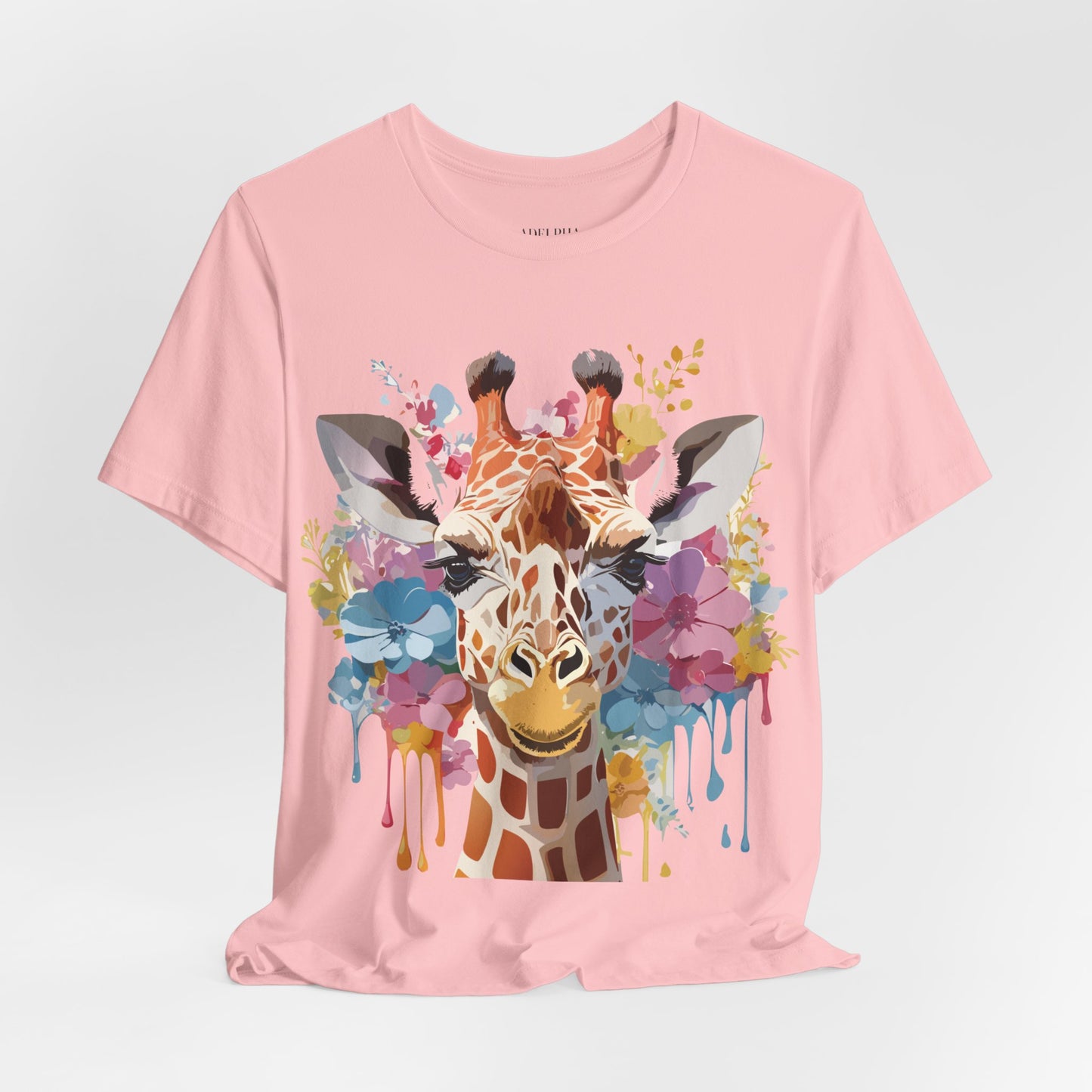 Natural Cotton Tee Shirt with Giraffe