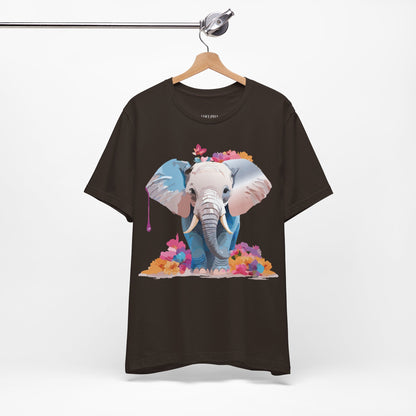 Natural Cotton Tee Shirt with Elephant Printify