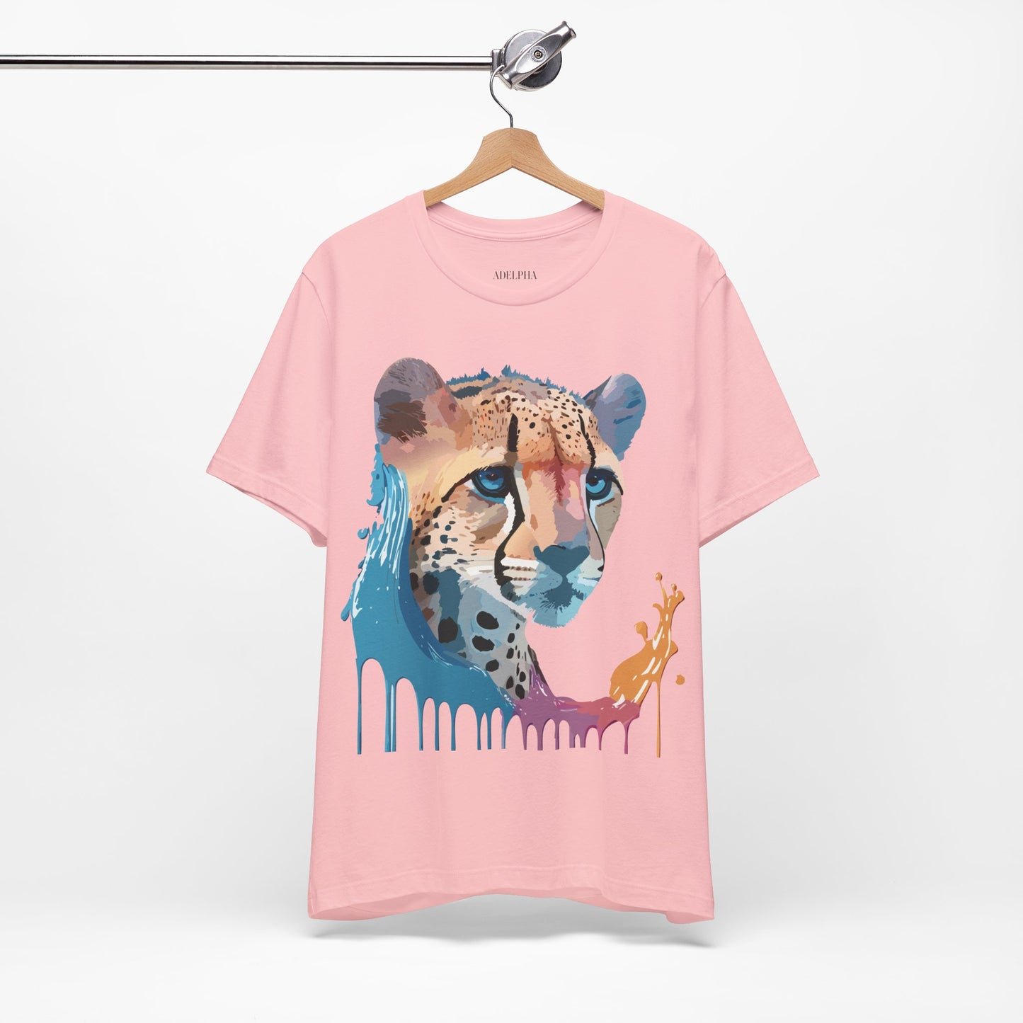 Natural Cotton Tee Shirt with Cheetah