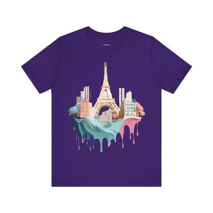 Natural Cotton Tee Shirt - Beautiful Places Collection - Paris Printify