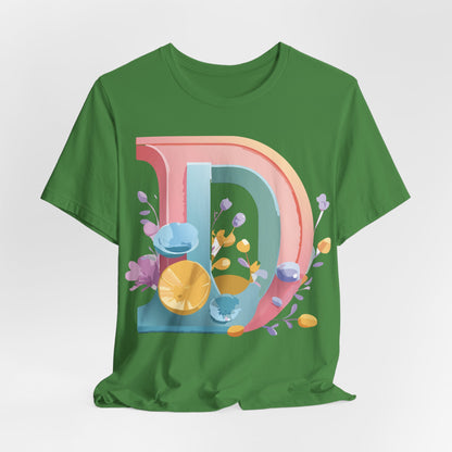 Natural Cotton Tee Shirt - Letters Collection - D Printify