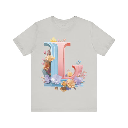 Natural Cotton Tee Shirt - Letters Collection - L Printify