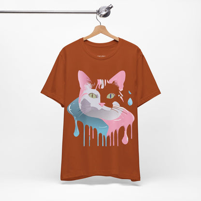 Natural Cotton Tee Shirt with Cat Printify