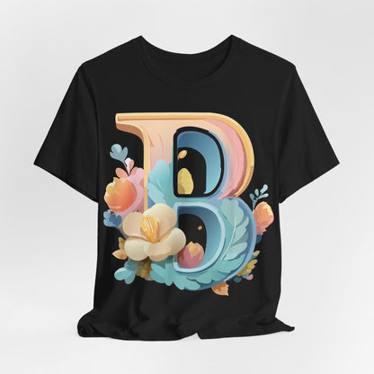 Natural Cotton Tee Shirt - Letters Collection - B Printify