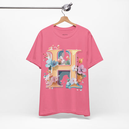 Natural Cotton Tee Shirt - Letters Collection - H Printify