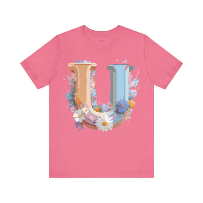 Natural Cotton Tee Shirt - Letters Collection - U Printify