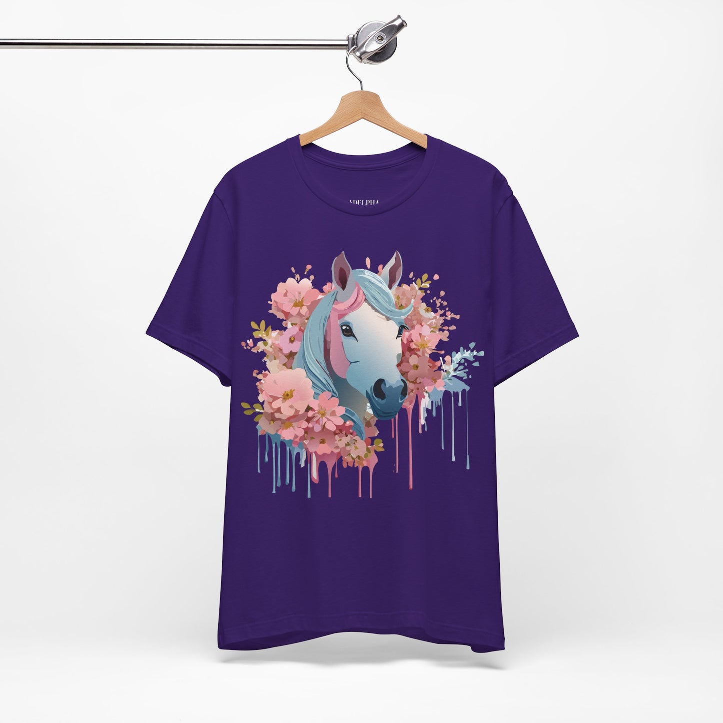 Natural Cotton Tee Shirt with Horse