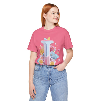 Natural Cotton Tee Shirt - Letters Collection - I Printify