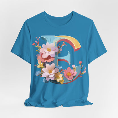 Natural Cotton Tee Shirt - Letters Collection - E Printify