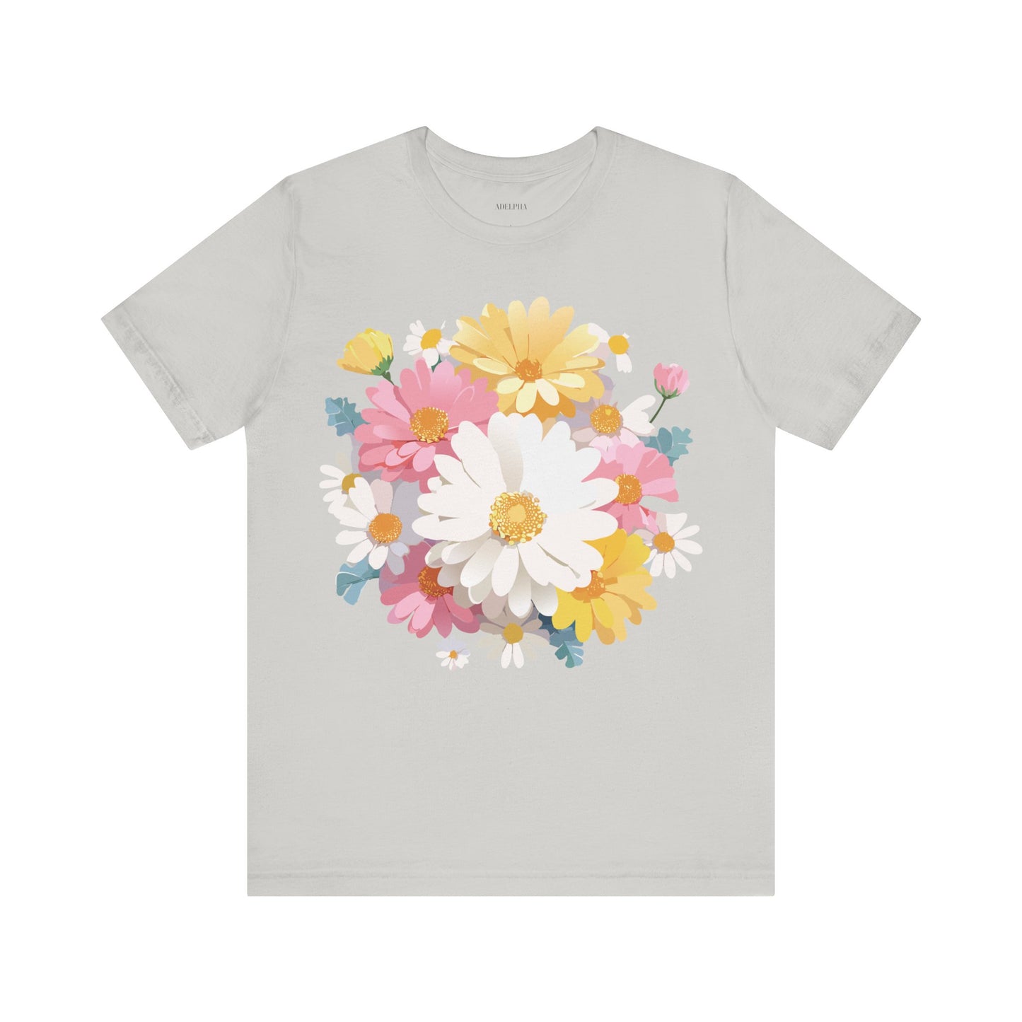 T-shirt en coton naturel avec fleurs