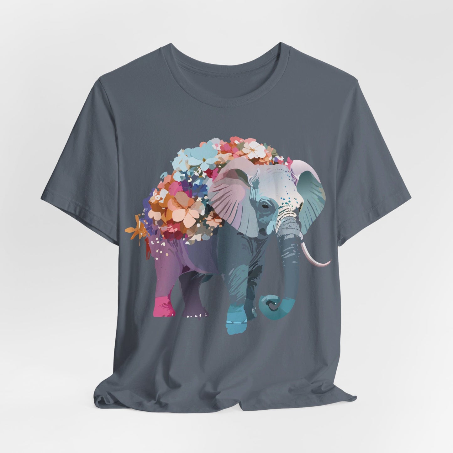 Natural Cotton Tee Shirt with Elephant