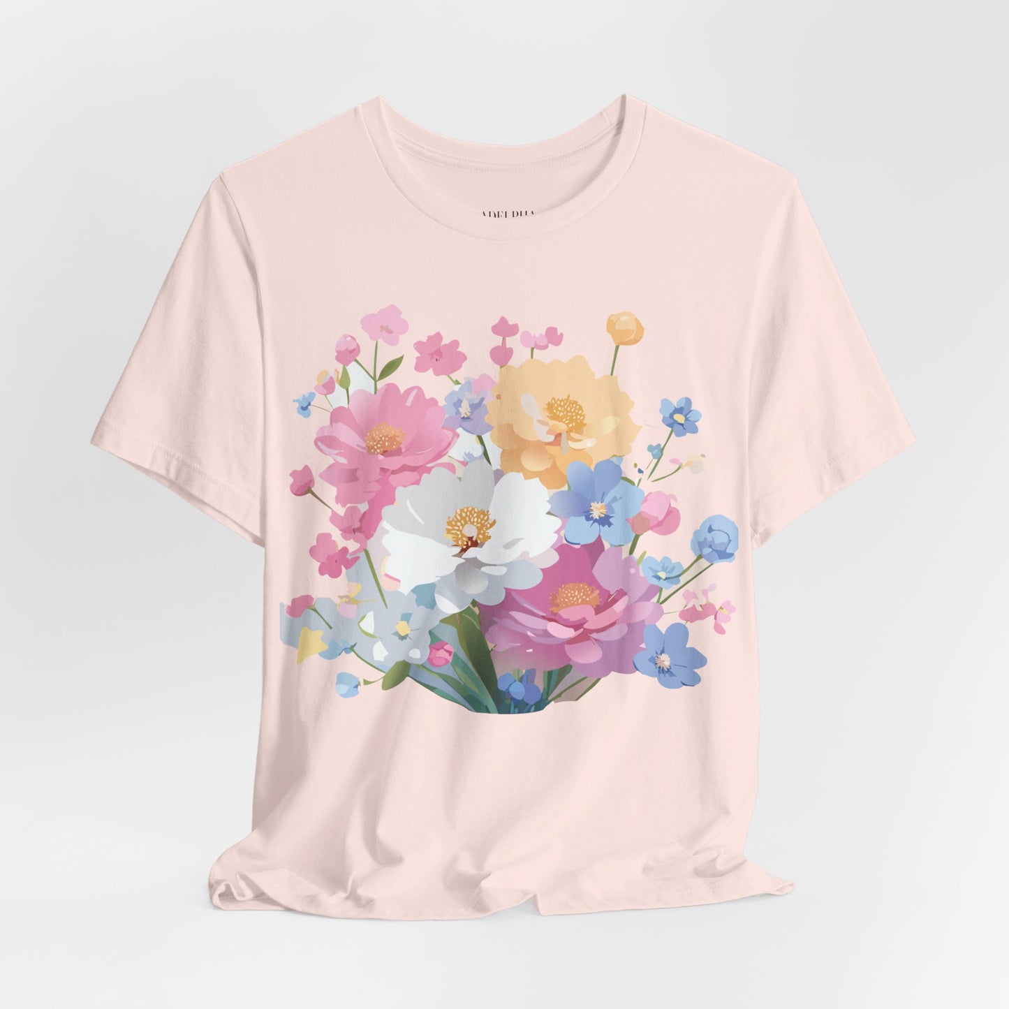 T-shirt en coton naturel avec fleurs