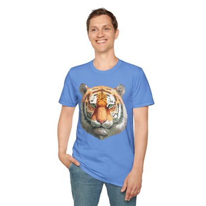 Tiger Print Shirt Unisex Animal Tee Gildan Softstyle 64000 Cotton Comfort