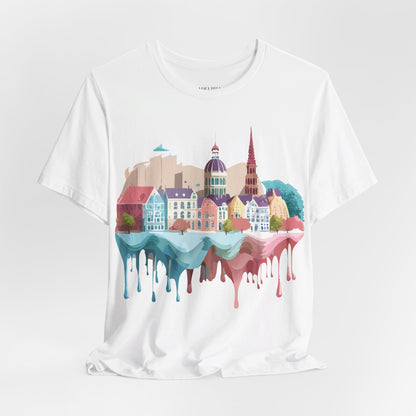 Natural Cotton Tee Shirt - Beautiful Places Collection - Warnemünde and Rostock - Germany Printify