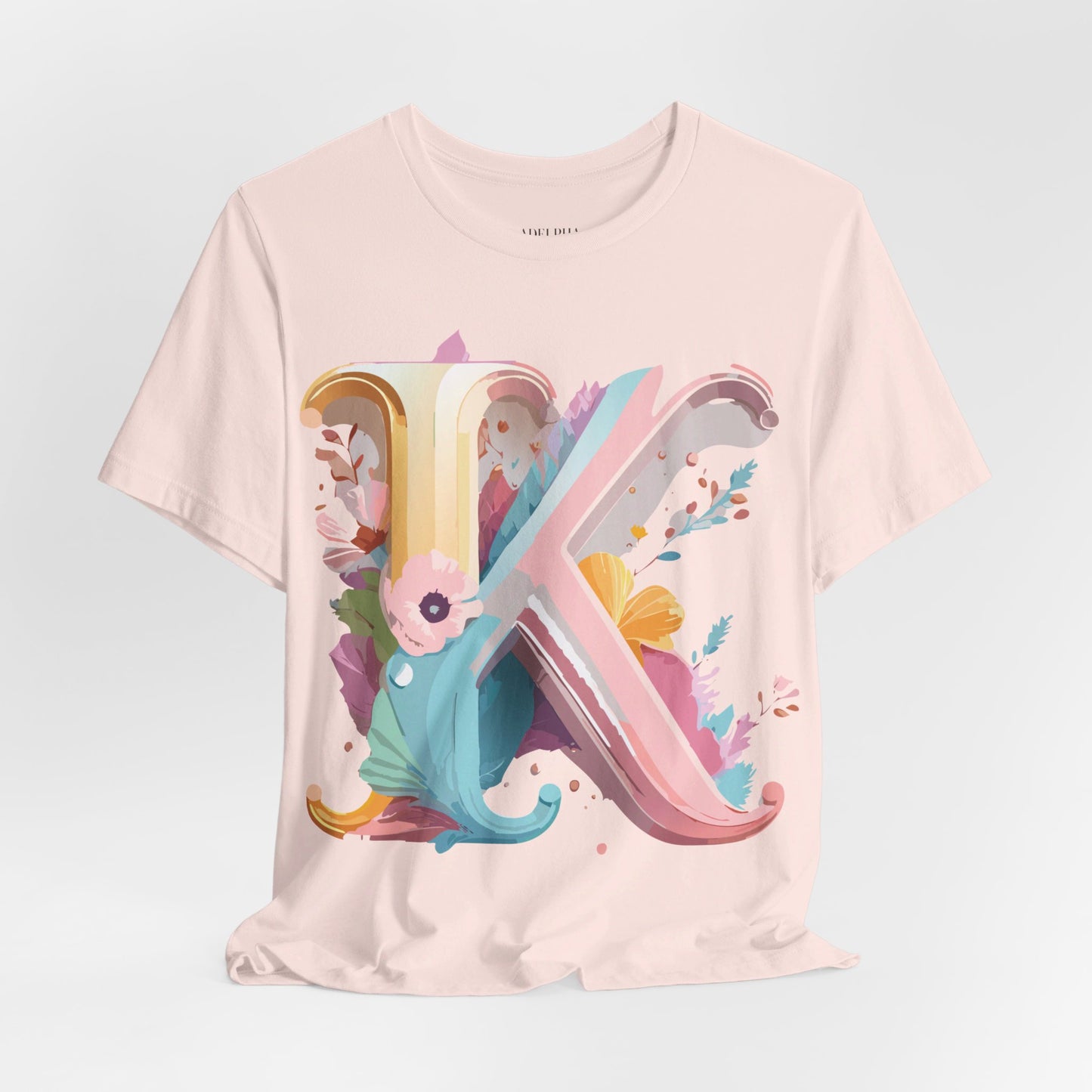 Natural Cotton Tee Shirt - Letters Collection - K