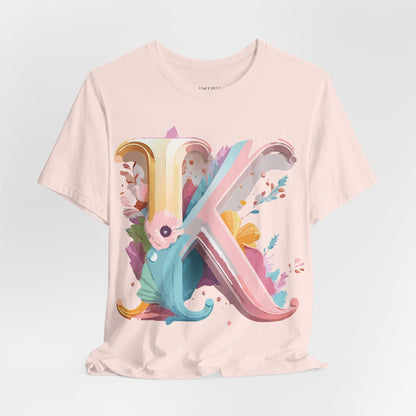 Natural Cotton Tee Shirt - Letters Collection - K Printify