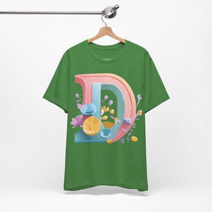 Natural Cotton Tee Shirt - Letters Collection - D Printify