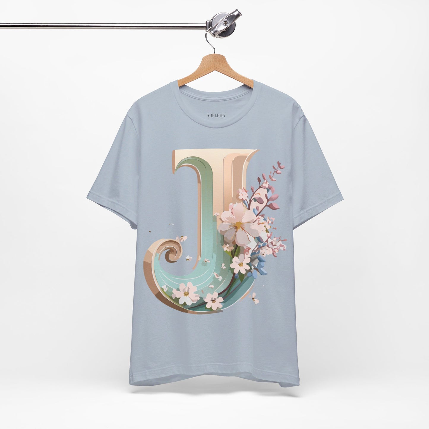 Natural Cotton Tee Shirt - Letters Collection - J