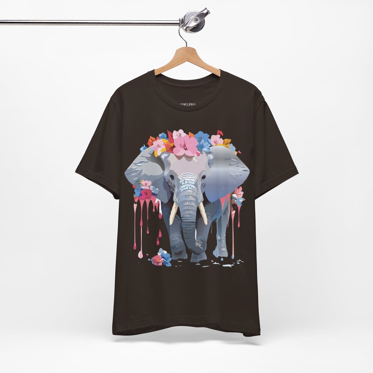 Natural Cotton Tee Shirt with Elephant