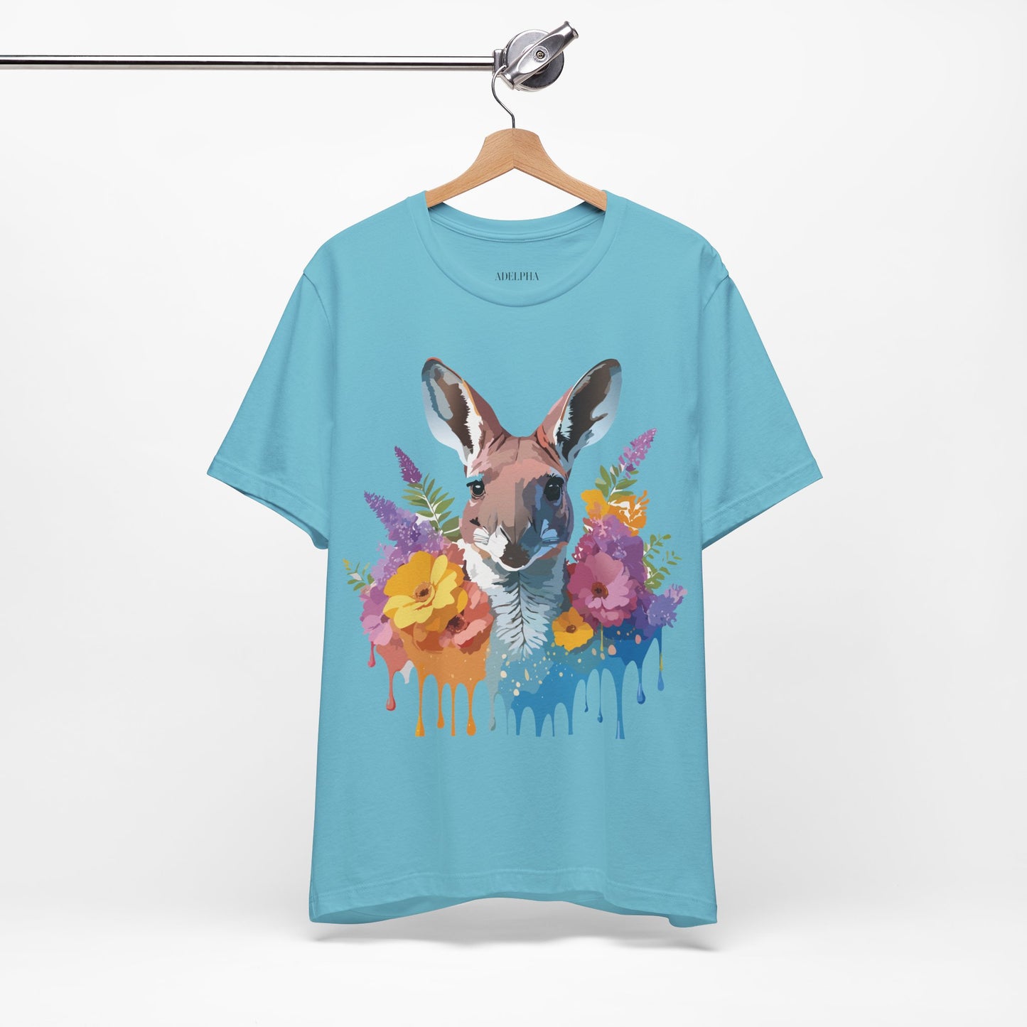 Natural Cotton Tee Shirt with Kangaroo