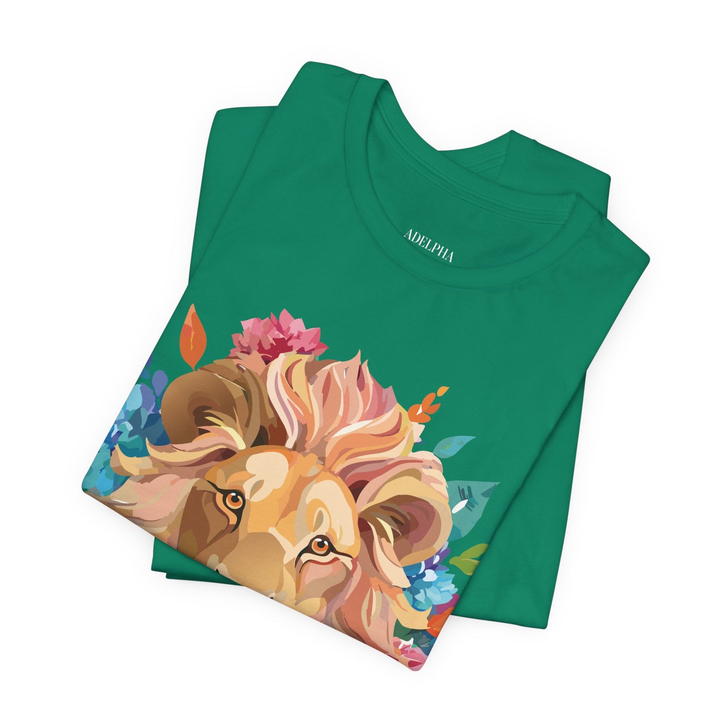 Natural Cotton Tee Shirt with Lion