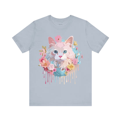 Natural Cotton Tee Shirt with Cat Printify