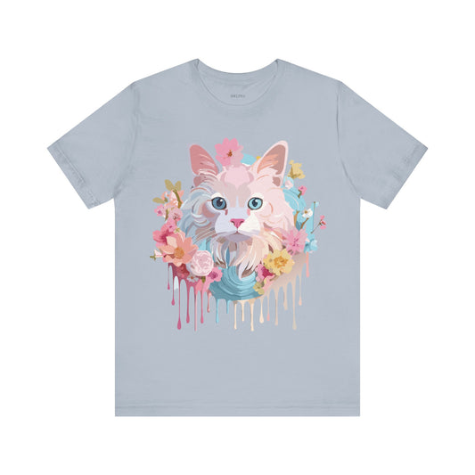 T-Shirt aus natürlicher Baumwolle mit Katze