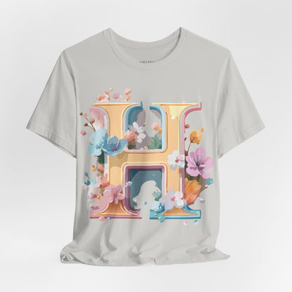 Natural Cotton Tee Shirt - Letters Collection - H Printify