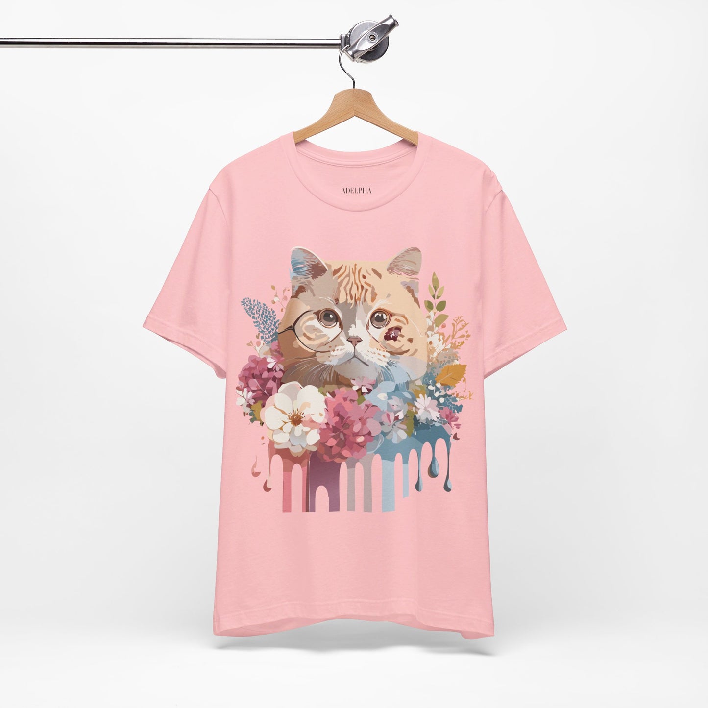 Natural Cotton Tee Shirt with Cat