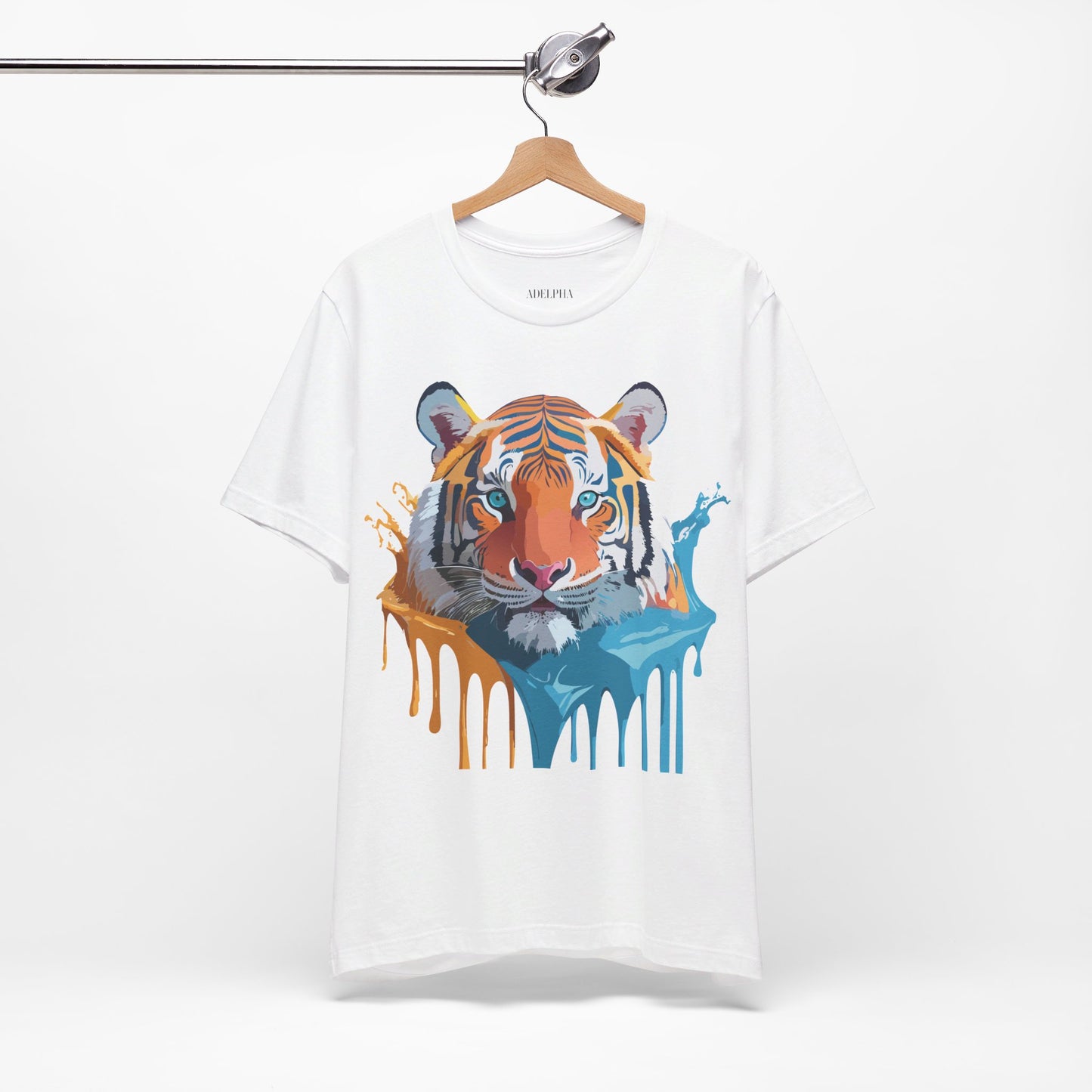 T-shirt en coton naturel avec motif tigre