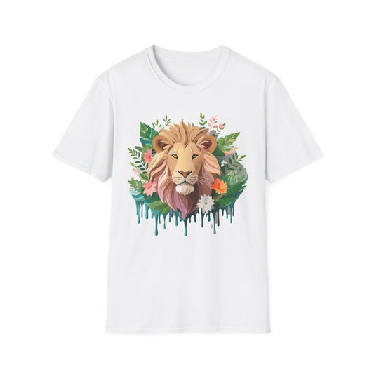 Lion Shirt, Shirt with Lion, Floral Lion Tee, Shirt with Animals