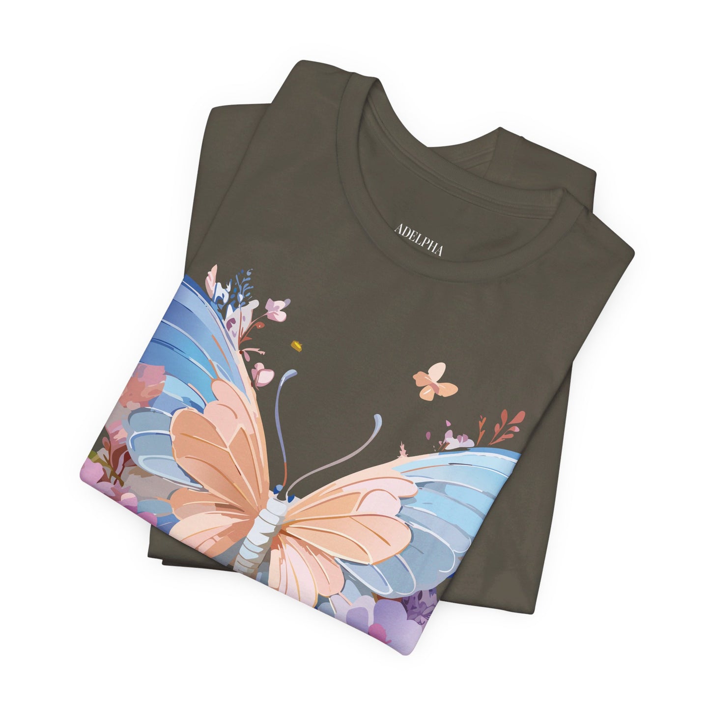 T-shirt en coton naturel avec papillon