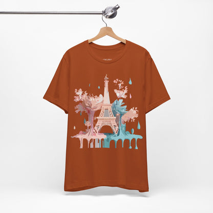 Natural Cotton Tee Shirt - Beautiful Places Collection - Paris Printify