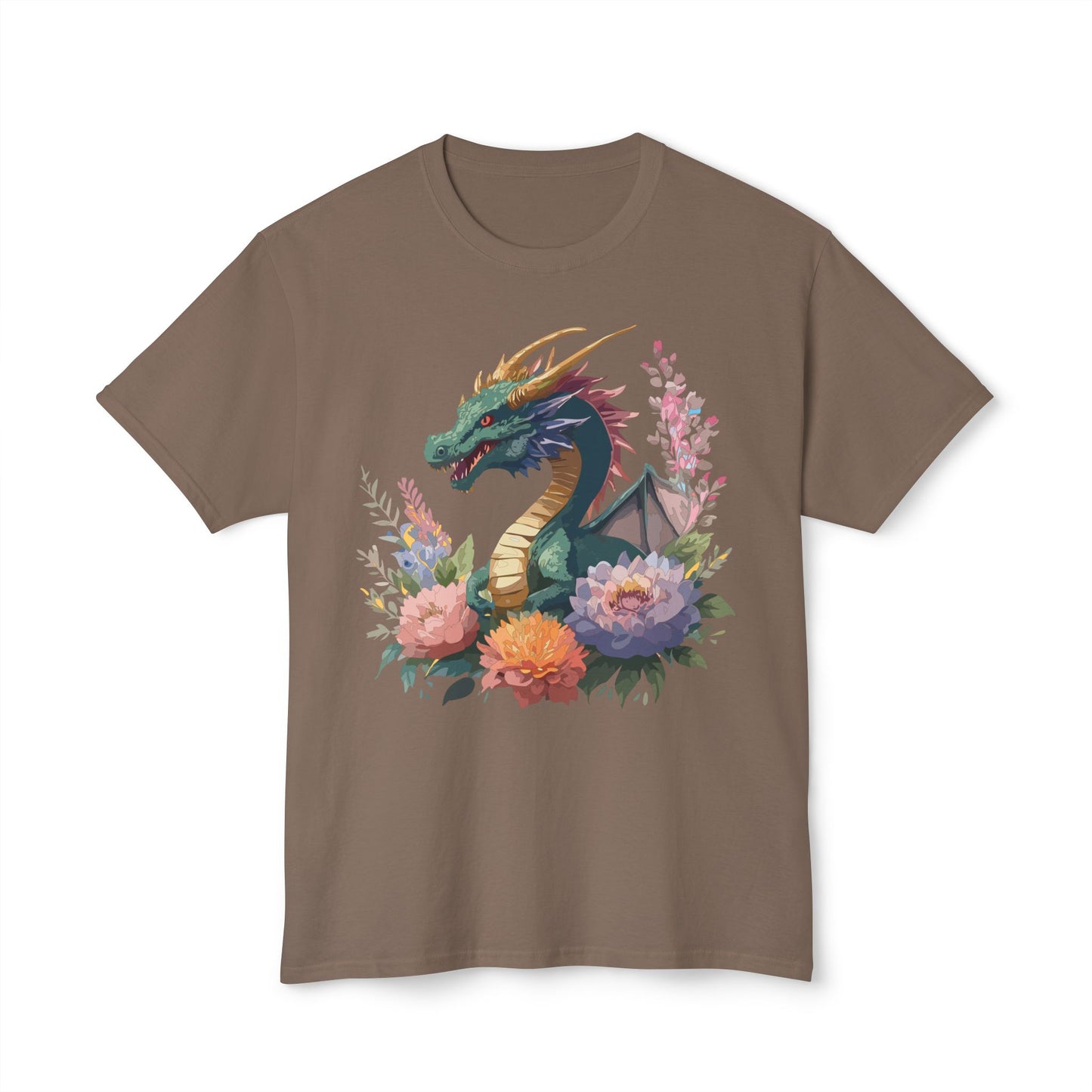 Dragon T-Shirt, Vintage Dragon Tee, Floral Tees, Dragon Art Design Shirt, Tee Shirt with Dragon 7
