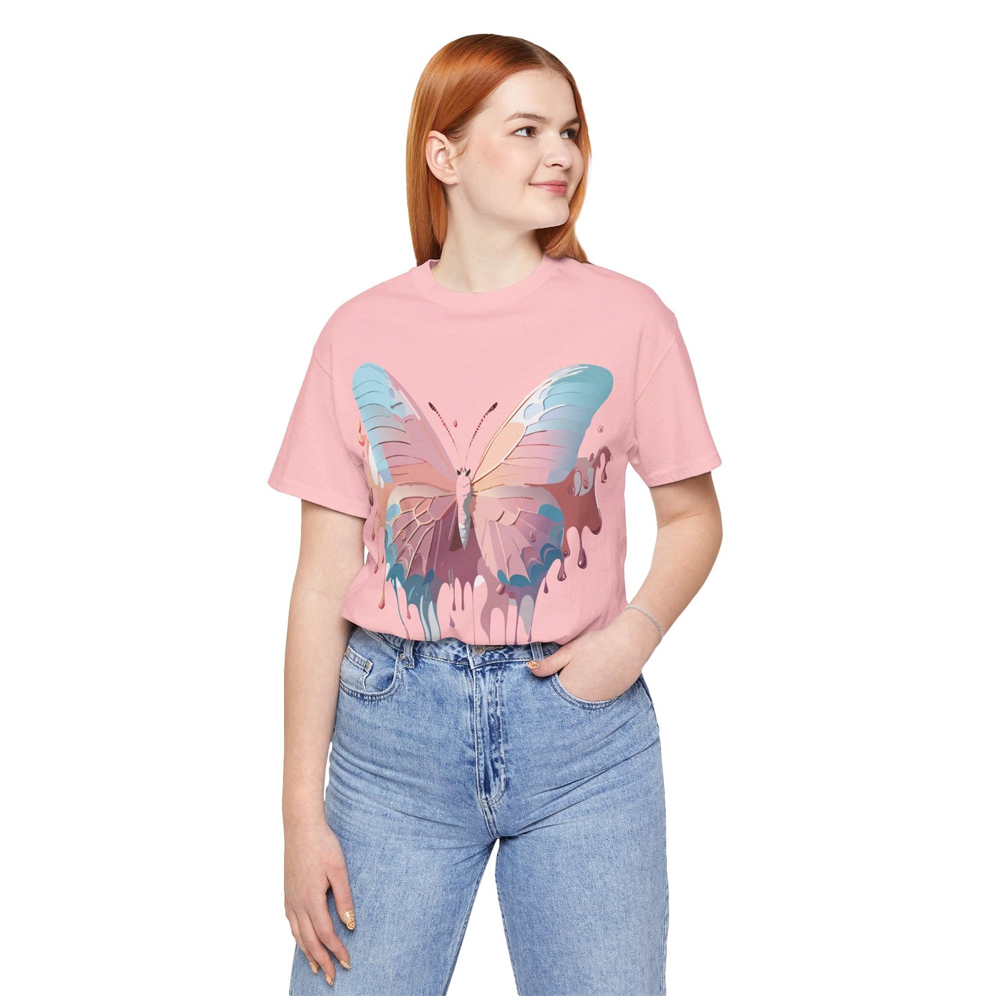 T-shirt en coton naturel avec papillon