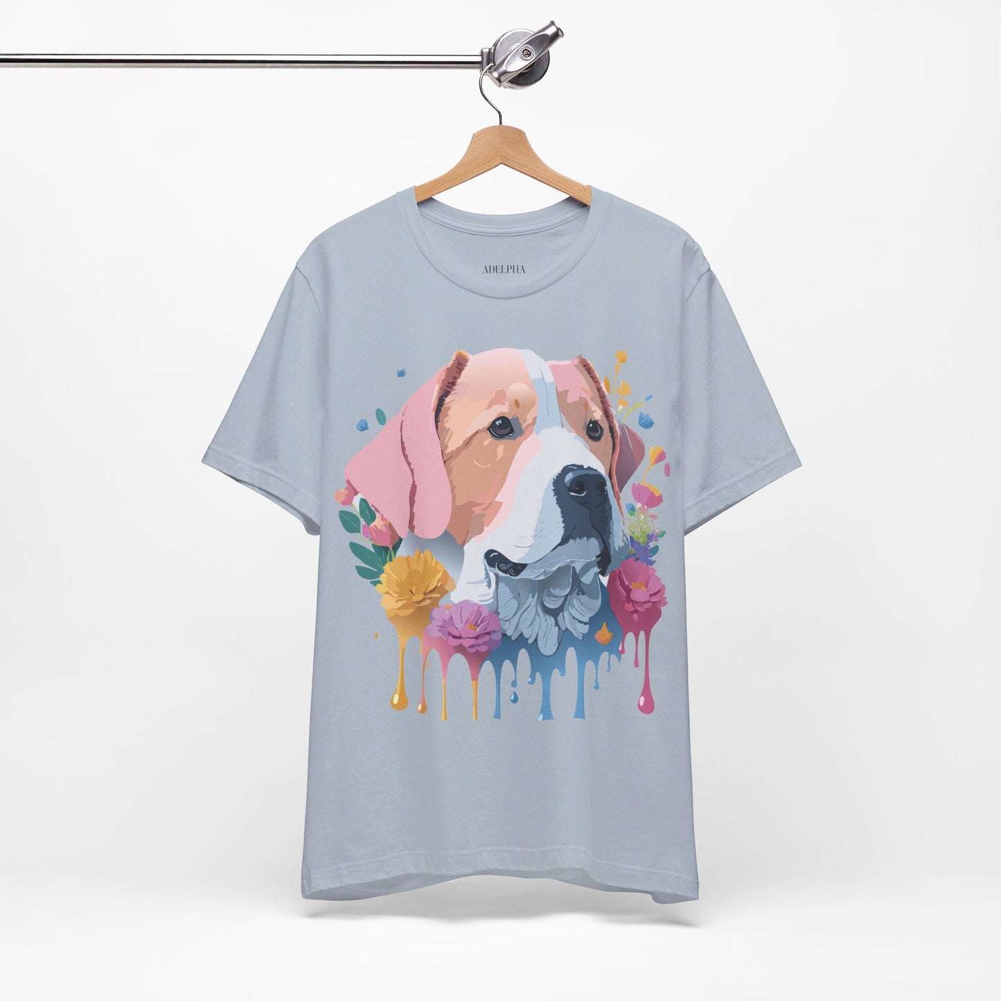 Natural Cotton Tee Shirt with Dog