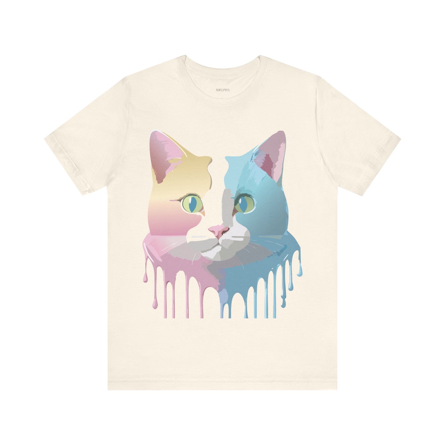 Natural Cotton Tee Shirt with Cat