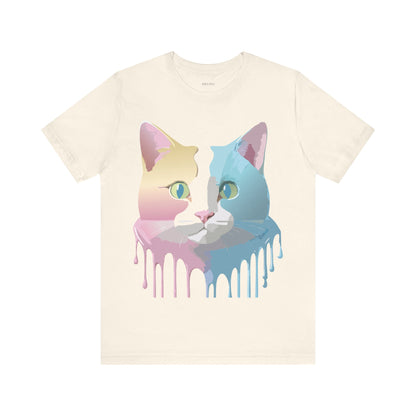 Natural Cotton Tee Shirt with Cat Printify